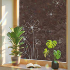 Brown Window Privacy Film Rainbow Static Cling Stain Glass Window Film for Glass Door, Decorative Heat Control UV Blocking Frosted Sunroof Decal Sticker for Car Bathroom Home 29.5"x78.7" Spring Flora - Image 3
