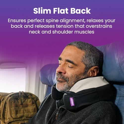 Cabeau Travel Neck Pillows for Airplanes The Neck's Evolution, TNE S3 Supportive Memory Foam Design for Long Haul Flights Attachable Seat Straps and 360 Support (Cairo Tan) - Image 5