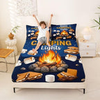 Erosebridal RV Camper Full Fitted Sheet, Outdoor Camping Themed Kids Bedding Sets for Girls Boys, Fun Summer Campsite Bed Set, Hiking Camping Lover Gifts Sheets Sets Bedroom Decor - Image 2