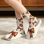 Jeiento Winter Fuzzy Slipper and Crew Socks Warm Winter Shoes Lightweight Soft Cushion House Slipper Bedroom Shoes - Image 2