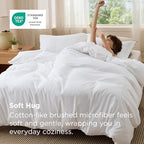 Bedsure Duvet Cover Super King Size - Soft Double Brushed Bedding Set for Kids & Adults, Zipper Closure, 3 Pieces, Includes 1 Duvet Cover (108"x98") & 2 Pillow Shams, NO Comforter, White - Image 2