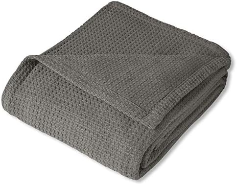 Sweet Home Collection 100% Fine Cotton Luxurious Basket Weave Blanket, Dark Gray, Queen Size (Pack of 6) - Image 2
