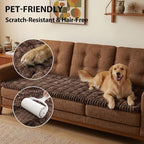 Fixwal Waterproof Flannel Dog Couch Cover, 27.6" x 94.5", Dark Brown - Image 6