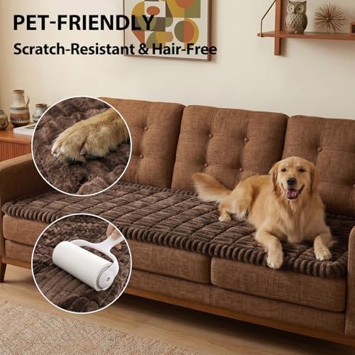 Fixwal Waterproof Flannel Dog Couch Cover, 27.6" x 94.5", Dark Brown - Image 6