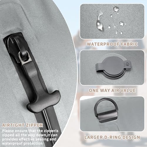 ONTYZZ Vacuum Bags for Travel Reusable Vacuum Compression Bags, 3 Pc Grey - Image 7