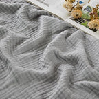 EMME Muslin Cotton Blanket Adults Heather Grey Queen 90"x90" by EMME