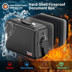 DocSafe Fireproof Document Box Hard Case with Lock ＆ Accordion File Folder - Image 2