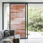 Window Privacy Film Frosted, Red Ombre Non-Adhesive Static Cling Window Tint, Vintage Farmhouse Simple Neutral Texture Insulated Windows Frosted Films for Living Room, 35.4 x 78.7 Inches - Image 2