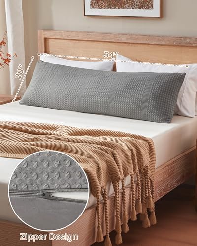 YZ HOME Waffle Weave Body Pillow for Adults, Memory Foam Insert - Image 3