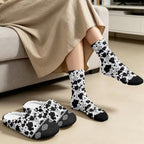 House Slipper and Socks Set for Women Warm Comfy Fuzzy Slipper with Crew Socks Plush Fuzzy Slippers for Indoor - Image 4