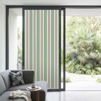 Window Privacy Film Frosted, Green Brown Striped Non-Adhesive Static Cling Window Tint, Modern Farmhouse Vertical Stripes Insulated Windows Frosted Films for Living Room, 35.4 x 78.7 Inches - Image 2