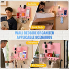 Metal Bedside Wall Shelf, No Drill Floating Bedside Shelf Wall Organizer - Image 7