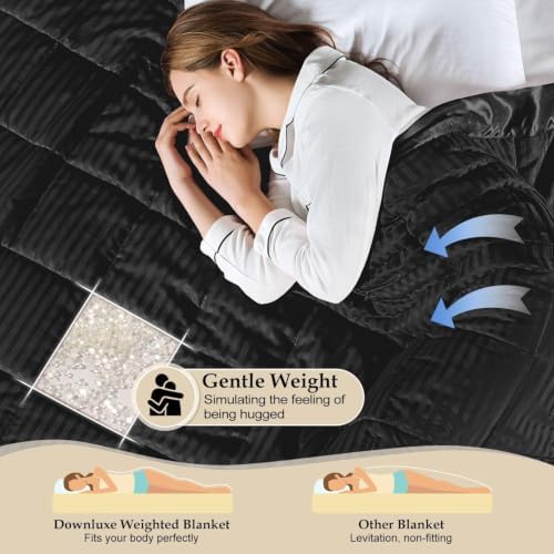 downluxe Down Alternative Blanket for Bed, Glass Beads, Queen, Black - Image 3