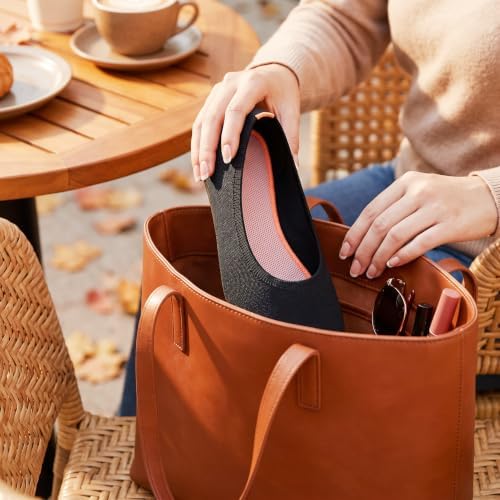 Puxowe Women's Ballet Flats Stretch Knit Comfortable Slip On Walking Shoes - Image 4