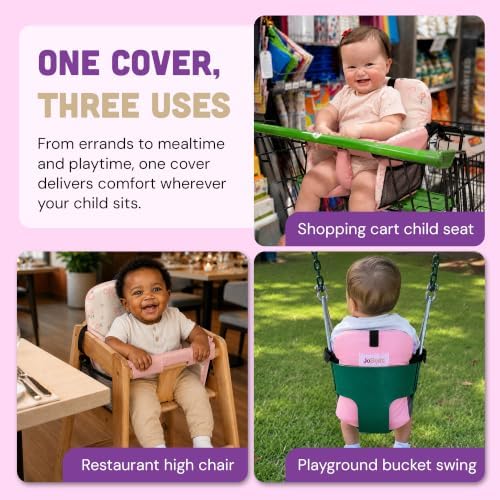 Shopping Cart Seat Cover for Baby, Pink Bows - Image 2