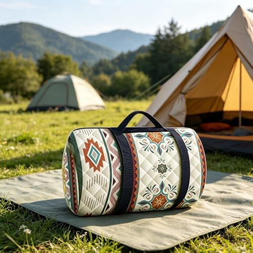 Picnic Ground Mat for Camping and Park Seating, 200 X 200 Cm Quilted Outdoor Mat with Easy Carry Storage Design Camping Picnic Blanket Ground Cover Tent Floor Pad Quilted Grass Foldable Travel Damp - Image 4