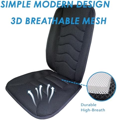 AEROiVi Car Seat Cushion with Back Support Pillow Breathable Mesh Non-Slip - Image 4