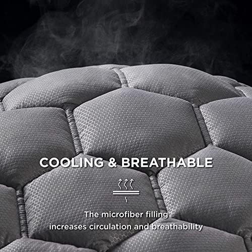 Bedsure Mattress Pad Full Size - Soft Mattress Cover Padded, Quilted Fitted Mattress Protector with 8-21" Deep Pocket, Breathable Fluffy Pillow Top, Grey, 54x75 Inches - Image 4