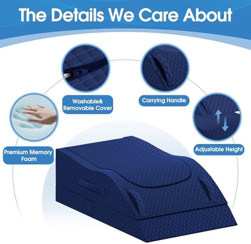 TranquilRelax Leg Elevation Pillows for After Surgery, Full Blue - Image 3