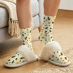 Fuzzy Slippers for Women Washable Cotton Slippers with Crew Socks - Image 4