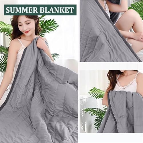 Summer Cooling Comforter, Lightweight Breathable Quilt, Double-Sided Cool Touch Fabric, Year-Round Use(Blue,71x87in) - Image 6