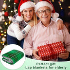 Mindsoft Christmas Wheelchair Blanket with Pouch Warm Soft Flannel Blanket 42.13 x 35.83 Inch Lap Blankets for Elderly Cozy Wheelchair Cover for Holiday Winter Leg and Lower Body Gifts (Dark Green) - Image 6