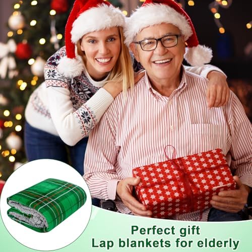 Mindsoft Christmas Wheelchair Blanket with Pouch Warm Soft Flannel Blanket 42.13 x 35.83 Inch Lap Blankets for Elderly Cozy Wheelchair Cover for Holiday Winter Leg and Lower Body Gifts (Dark Green) - Image 6