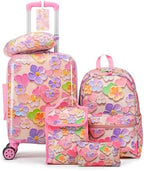 16’’ Kid’s Luggage Set with Spinner Wheels, Hardside with Suitcases,6 Piece by Rosamo