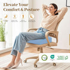 TranquilRelax XL Memory Foam Seat Cushion for Office Chair, 3.35-Inch, Light Blue - Image 7