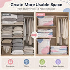 No-Pump Vacuum Storage Bags, Large Press & Seal Compression Bag, Reusable 3D Space Saver Organizer Bags Without Pump for Clothes, Bedding, Blankets, Travel, Closet Storage(5set,L) - Image 6