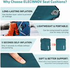 Inflatable Seat Cushion, Self Inflating Compact Stadium Seat Cushion (Blue-2pack) - Image 3
