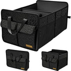 SIBOFUEGO Sturdy Car Trunk Organizer – Large Capacity Trunk Organizer for SUVs & Sedans, Hard-Shell One-Piece Design with Cute Print, Collapsible and Durable Car Organizers (Black Leopard 70L) by SIBOFUEGO