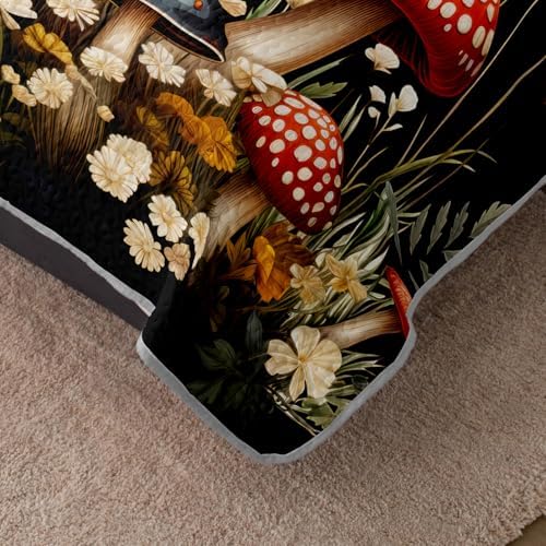 HOSIMA Mushroom King Quilt,Colorful Floral Bedspread with 2 Pillowcases. - Image 4