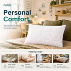 Nuzzle Neck Pillow Adjustable King Size Set of 2,Soft Luxury Hotel Feel - Image 6