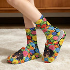 Womens Fuzzy Slipper with Socks Warm Cozy House Slipper and Socks Set Plush Winter Shoes for Indoor - Image 2