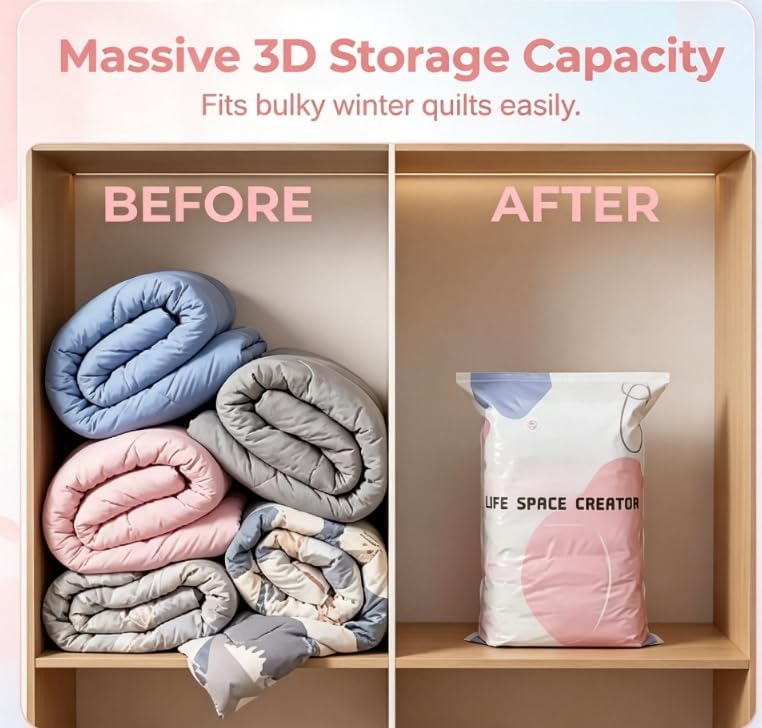 Space Creator 4 Set No-Pump 3D Vacuum Storage Bags - Image 2