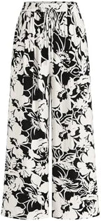 PRETTYGARDEN Womens Pants Elastic Waist Striped Lightweight Palazzo Pant by PRETTYGARDEN