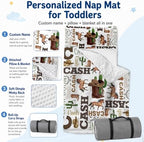 Personalized Toddler Nap Mat with Pillow and Blanket, Monogram Nap Mats for Preschool Daycare, Custom Thickened Large 55”x22.5” Sleeping Bag for Kids, Rollup Sleeping Mat for Boys Girls Gift - Image 2