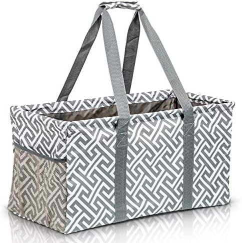 Extra Large Utility Tote Bag - Oversized Collapsible Beach Bag - Geo Gray by Lucazzi