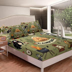 Erosebridal Kids Camping Tent Full Bedding Set,RV Camper Fitted Sheet Camping Decor for Travel Trailer,Rustic Cabin Bear Fox Bed Sheets Woodland Adventure Bed Set,2 Pillowcases (No Flat Sheet) - Image 2