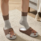 House Slipper and Socks Set for Women Warm Comfy Fuzzy Slipper with Crew Socks Plush Fuzzy Slippers for Indoor - Image 3