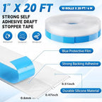 10 Rolls 20 ft X1'' Weather Stripping Clear Silicone Door Seal - Image 2