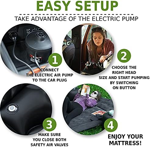 ZONETECH Car Trunk Inflatable Air Mattress - Premium Quality Easy Inflation Air Pump Flocking Surface Back Seat Thickened Bed with 2 -Pillows for Travel Camping Family Outing - Image 3