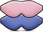 Sleep Mask (Pink) + Eye Mask Sleeping (Blue) for Women Men Side Sleeper, Light Blocking 3D Contoured Cup Sleeping Mask, Soft Breathable Sleep Eye Mask with Adjustable Elastic Strap by LitBear
