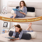 1 MIDDLE ONE Body Pillow for Adults, Long Bolster Pillow for Bed, Decorative Round Roll Hug Pillow with Corduroy Cover(Black, 35x7.87 Inch) - Image 6