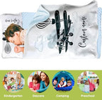 Personalized Toddler Nap Mat for Preschool, Custom Kids Nap Mat with Name, Extra Soft Preschool Nap Mat with Pillow & Blanket, Roll Up Daycare Sleeping Mat for Kids Boys - Image 3