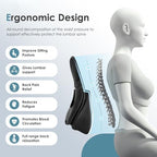 FLORICH Memory Foam Double Layer Breathable Mesh Lumbar Support Ergonomic Leather Lumbar Support Pillow with 3D Mesh Back Support and Adjustable Strap for CarSeat & Office Chair(Black) - Image 4