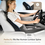 Upgrade Large Car Seat Cushion and Lumbar Support Pillow, Ergonomic Memory Foam Driving Seat Cushion for Back & Sciatica Pain Relief, Non-Slip Washable Seat Cushion for Car, Driver, Office-Black - Image 4