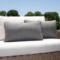 Outdoor Lumbar Pillow Set of 2 with Inserts, Outdoor Throw Pillow Water Resistant for Patio Furniture, 12x20 Inch Outdoor Pillows with Removable Zipper Cover by Varmoza