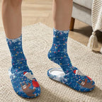 House Slipper and Socks Set for Women Warm Comfy Fuzzy Slipper with Crew Socks Plush Fuzzy Slippers for Indoor - Image 3